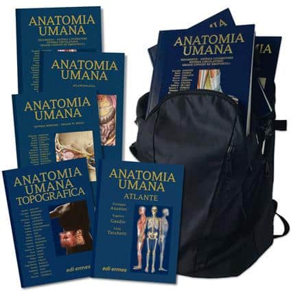 Copertina di Trattato di Anatomia Umana 2021 + Atlante di Anatomia Umana + zaino