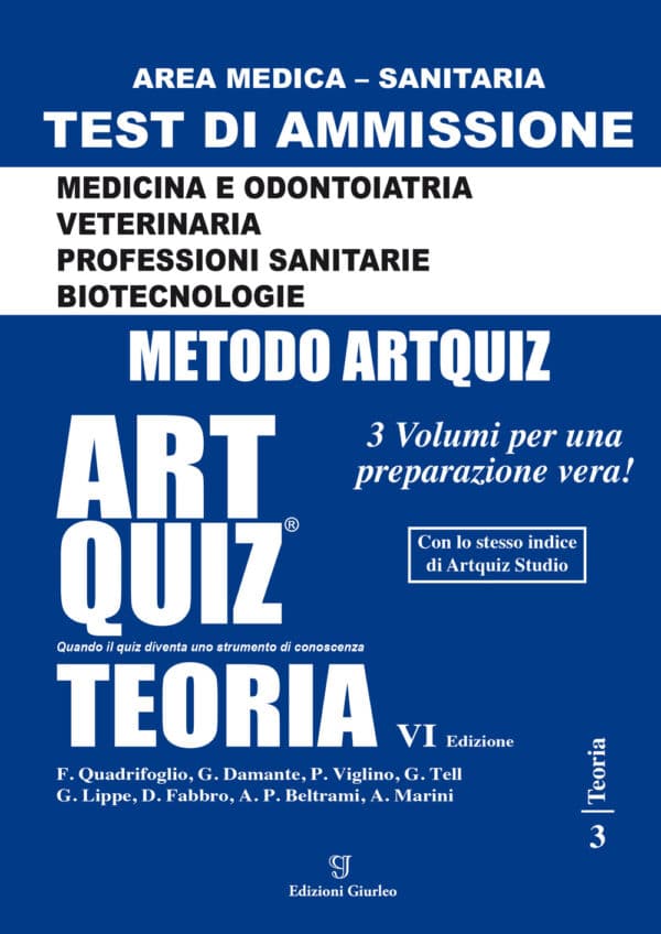 Copertina di ArtQuiz Teoria 2021 – Per i test di ammissione a Medicina Odontoiatria – Veterinaria – Professioni sanitarie – Biotecnologie – Art Quiz