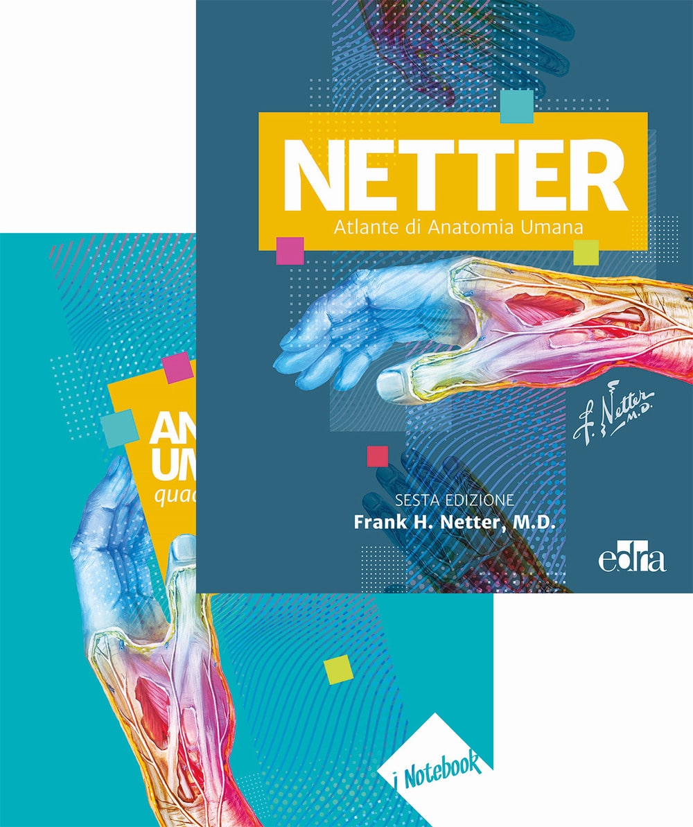 Copertina di Atlante di Anatomia Umana Netter con Quadernone per appunti IN OMAGGIO con accesso online – Formato Pratico – Edizione 2018